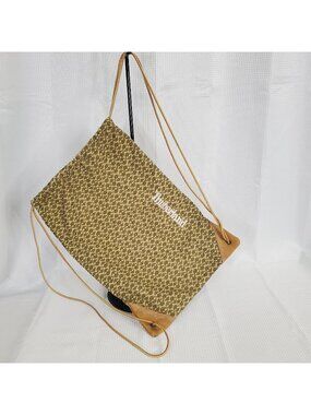 Timberland Cinch Bag Sack Duffel Pull String Canvas Drawstring Carry All Logo